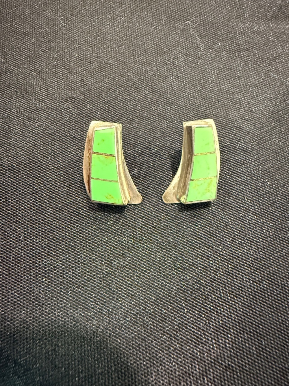 Vintage Native American Navajo Sterling Silver earrings by Nel J
